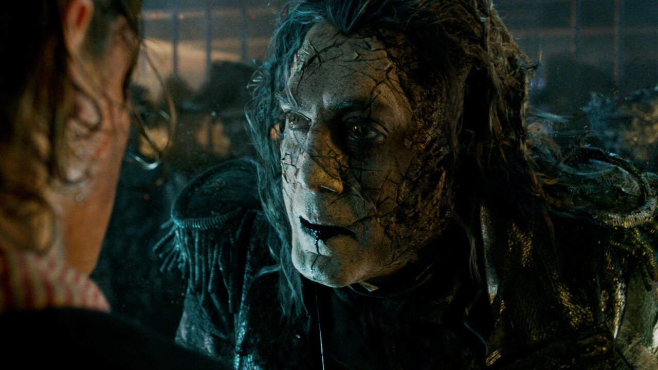 "PIRATES OF THE CARIBBEAN: DEAD MEN TELL NO TALES"

The villainous Captain Salazar (Javier Bardem) pursues Jack Sparrow (Johnny Depp) as he searches for the trident used by Poseidon.

©Disney Enterprises, Inc.  All Rights Reserved.
