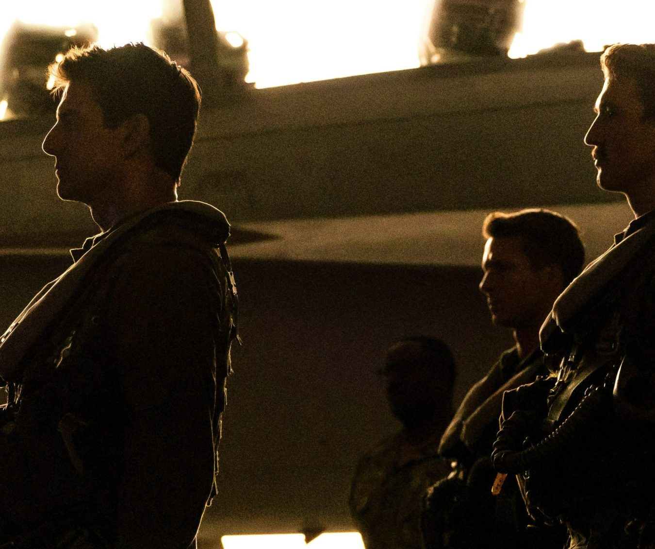 TOM CRUISE PLAYS CAPT. PETE "MAVERICK" MITCHELL, MILES TELLER PLAYS  LT. BRADLEY "ROOSTER" BRADSHAW, MONICA BARBARO PLAYS "PHOENIX" AND GLEN POWELL PLAYS "HANGMAN" IN TOP GUN: MAVERICK FROM PARAMOUNT PICTURES, SKYDANCE AND JERRY BRUCKHEIMER FILMS.