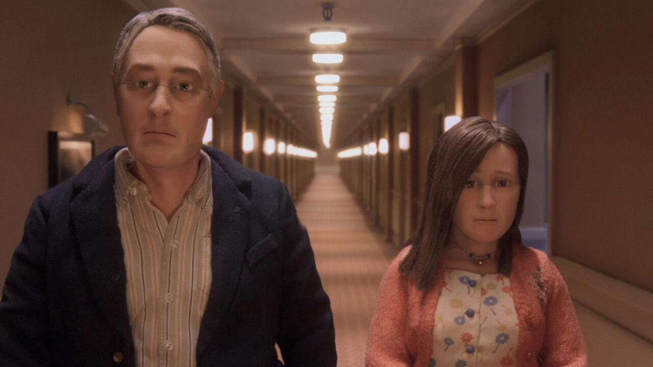 David Thewlis voices Michael Stone and Jennifer Jason Leigh voices Lisa in the animated stop-motion film, ANOMALISA, by Paramount Pictures