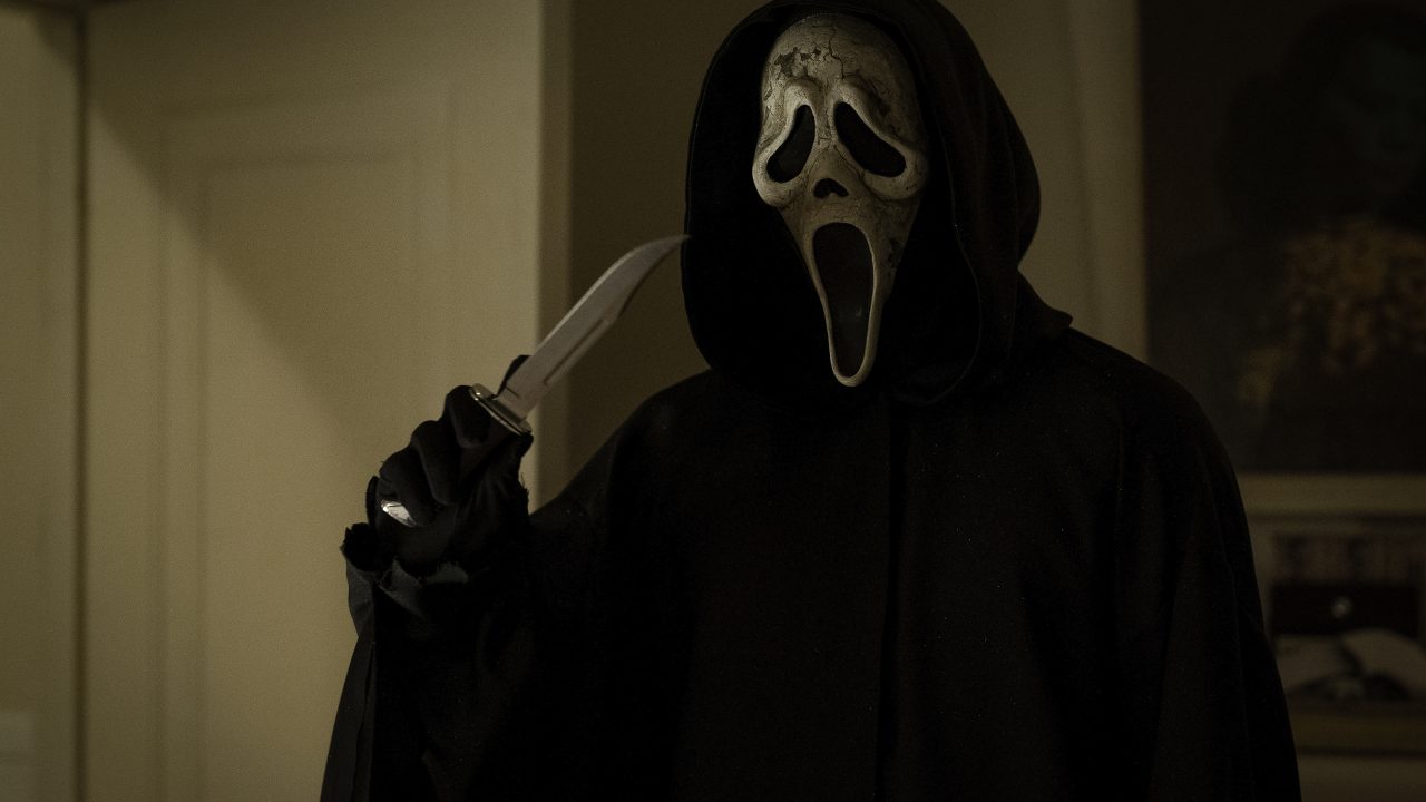Ghostface in Paramount Pictures and Spyglass Media Group's "Scream VI." © 2022 Paramount Pictures. Ghost Face is a Registered Trademark of Fun World Div., Easter Unlimited, Inc. ©1999. All Rights Reserved.”. Ghost Face is a Registered Trademark of Fun World Div., Easter Unlimited, Inc. ©1999. All Rights Reserved.”