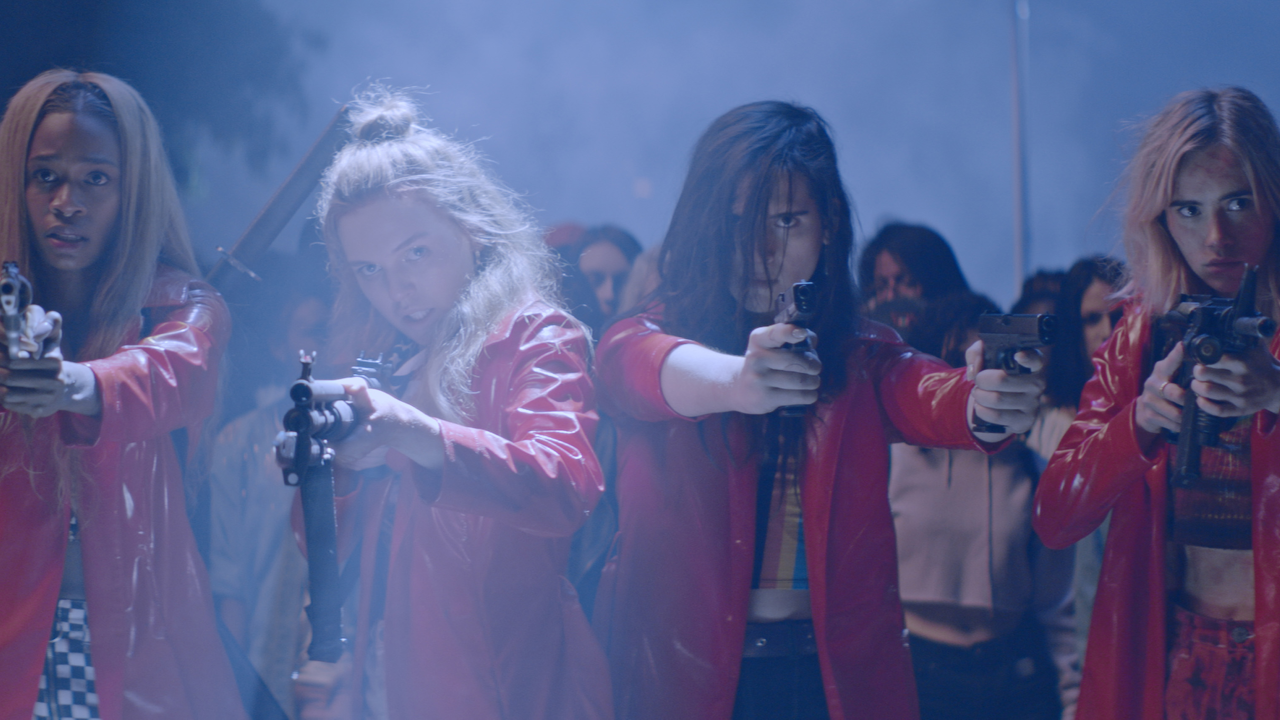 Abra, Odessa Young, Hari Nef and Suki Waterhouse appear in <i>Assassination Nation</i> by Sam Levinson, an official selection of the Midnight program at the 2018 Sundance Film festival. Courtesy of Sundance Institute.  All photos are copyrighted and may be used by press only for the purpose of news or editorial coverage of Sundance Institute programs. Photos must be accompanied by a credit to the photographer and/or 'Courtesy of Sundance Institute.' Unauthorized use, alteration, reproduction or sale of logos and/or photos is strictly prohibited.