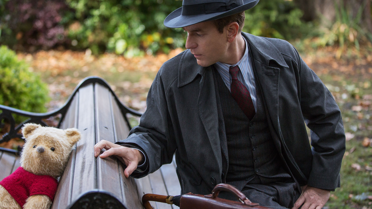 Christopher Robin (Ewan McGregor) with his longtime friend Winnie the Pooh in Disney’s CHRISTOPHER ROBIN.