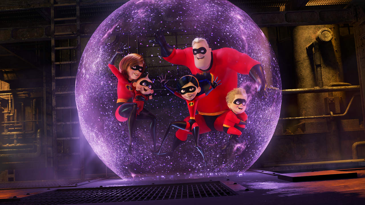 PRACTICE MAKES PERFECT - In the midst of battling the Underminer villain, Violet protects her family by throwing one of her most super force fields yet. Featuring Sarah Vowell as the voice of Violet, Holly Hunter as the voice of Helen, Craig T. Nelson as the voice of Bob and Huck Milner as the voice of Dash, DisneyïPixar's "Incredibles 2" busts into theaters on June 15, 2018. ©2018 DisneyïPixar. All Rights Reserved.