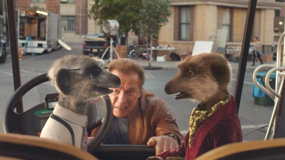 Hollywood a-lister Arnold Schwarzenegger (and Aleksandr Orlov!) star in new advert for comparethemarket.com, celebrating the arrival of Meerkat Movies, 2 for 1 cinema ticket offer. The ad airs for the first time on Friday 3rd April, on ITV1 at 19:45.