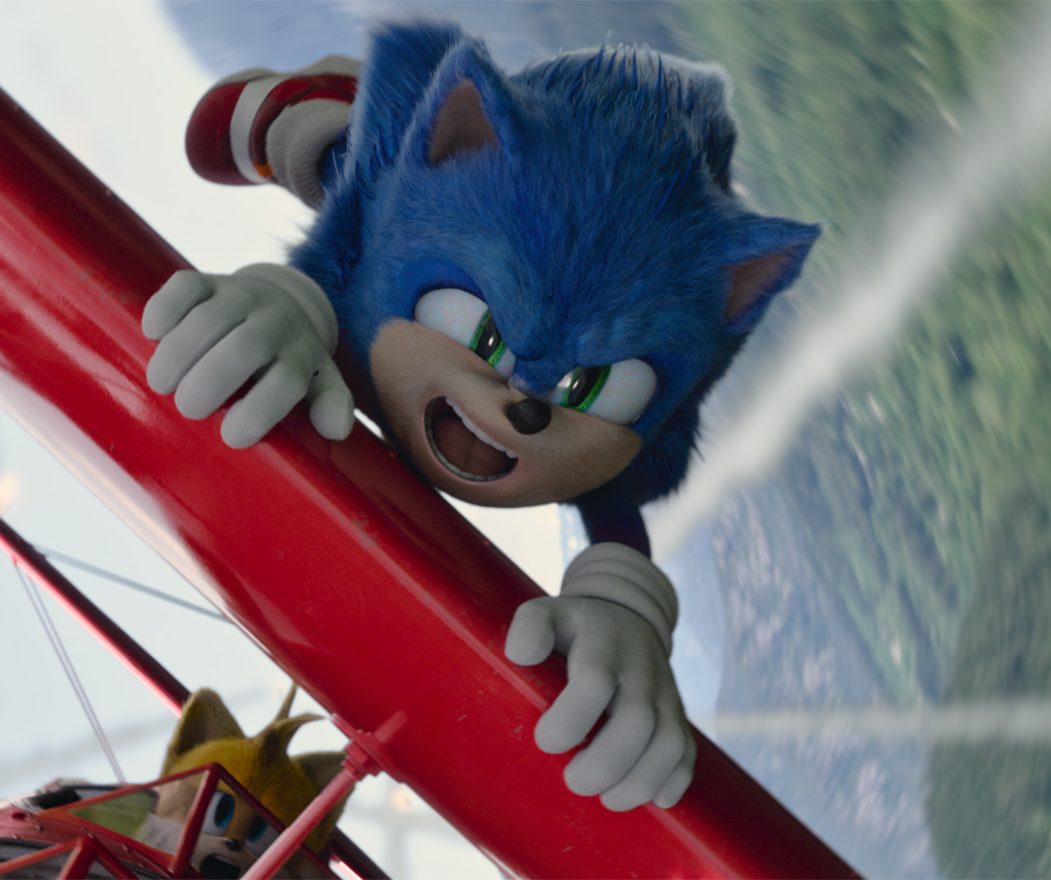 Sonic (Ben Schwartz) in SONIC THE HEDGEHOG 2 from Paramount Pictures and Sega. Photo Credit: Courtesy Paramount Pictures and Sega of America.