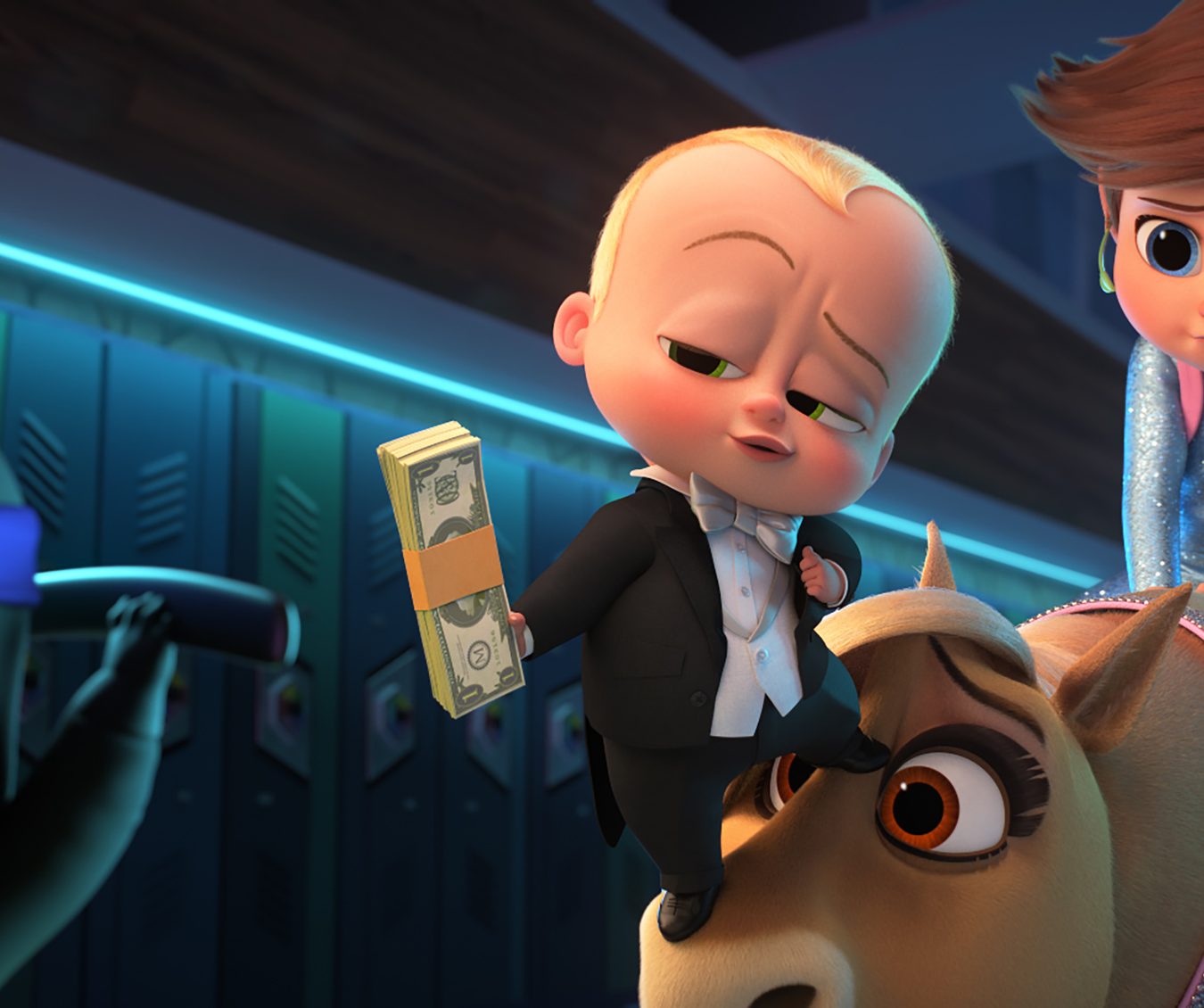 (from left) The Boss Baby/Ted Templeton (Alec Baldwin) and young Tim Templeton (James Marsden) in DreamWorks Animation's The Boss Baby: Family Business, directed by Tom McGrath.