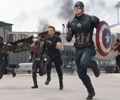 Marvel's Captain America: Civil War

L to R: Falcon/Sam Wilson (Anthony Mackie), Ant-Man/Scott Lang (Paul Rudd), Hawkeye/Clint Barton (Jeremy Renner), Captain America/Steve Rogers (Chris Evans), Scarlet Witch/Wanda Maximoff (Elizabeth Olsen), and Winter Soldier/Bucky Barnes (Sebastian Stan)

Photo Credit: Film Frame

© Marvel 2016