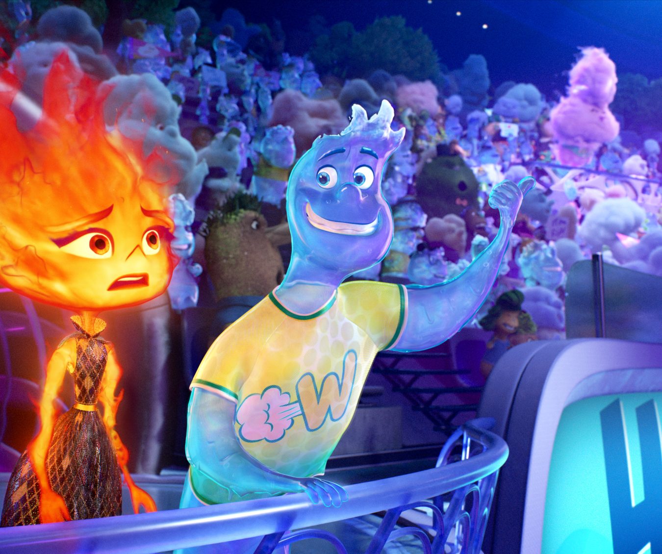 IT’S “ELEMENTAL” -- In a city where fire-, water-, land-, and air-residents live together, a fiery young woman and a go-with-the-flow guy are about to discover something elemental: how much they actually have in common. Directed by Peter Sohn (“The Good Dinosaur,” “Party Cloudy” short) and produced by Denise Ream (“The Good Dinosaur,” “Cars 2”), Disney and Pixar’s “Elemental” releases on June 16, 2023. © 2023 Disney/Pixar. All Rights Reserved.