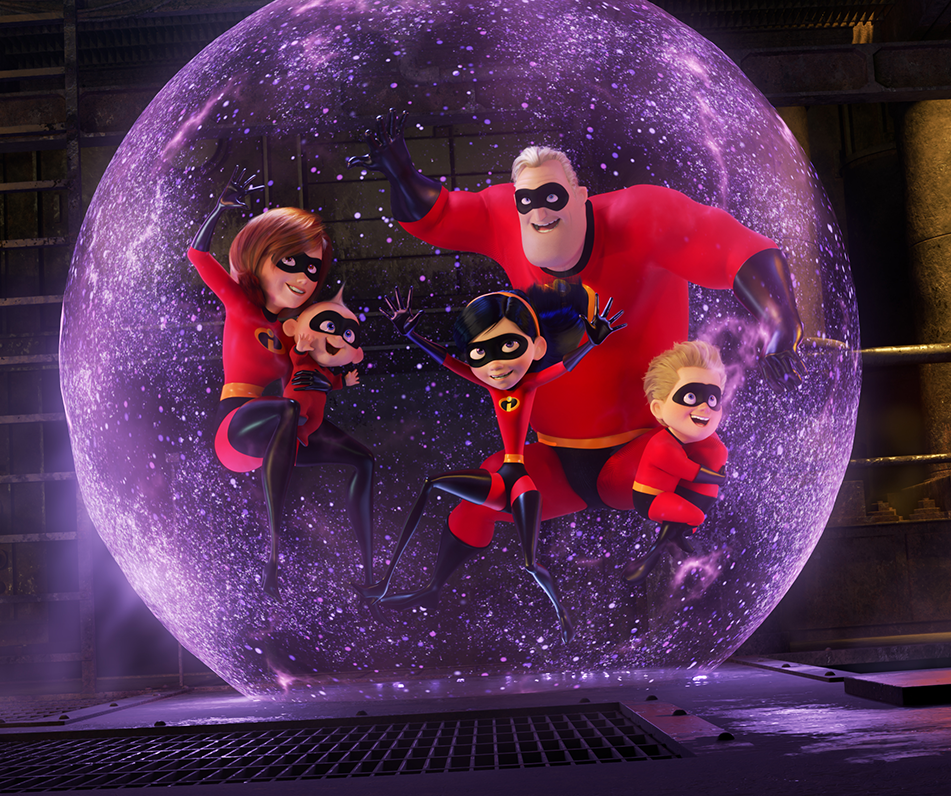 PRACTICE MAKES PERFECT - In the midst of battling the Underminer villain, Violet protects her family by throwing one of her most super force fields yet. Featuring Sarah Vowell as the voice of Violet, Holly Hunter as the voice of Helen, Craig T. Nelson as the voice of Bob and Huck Milner as the voice of Dash, DisneyïPixar's "Incredibles 2" busts into theaters on June 15, 2018. ©2018 DisneyïPixar. All Rights Reserved.