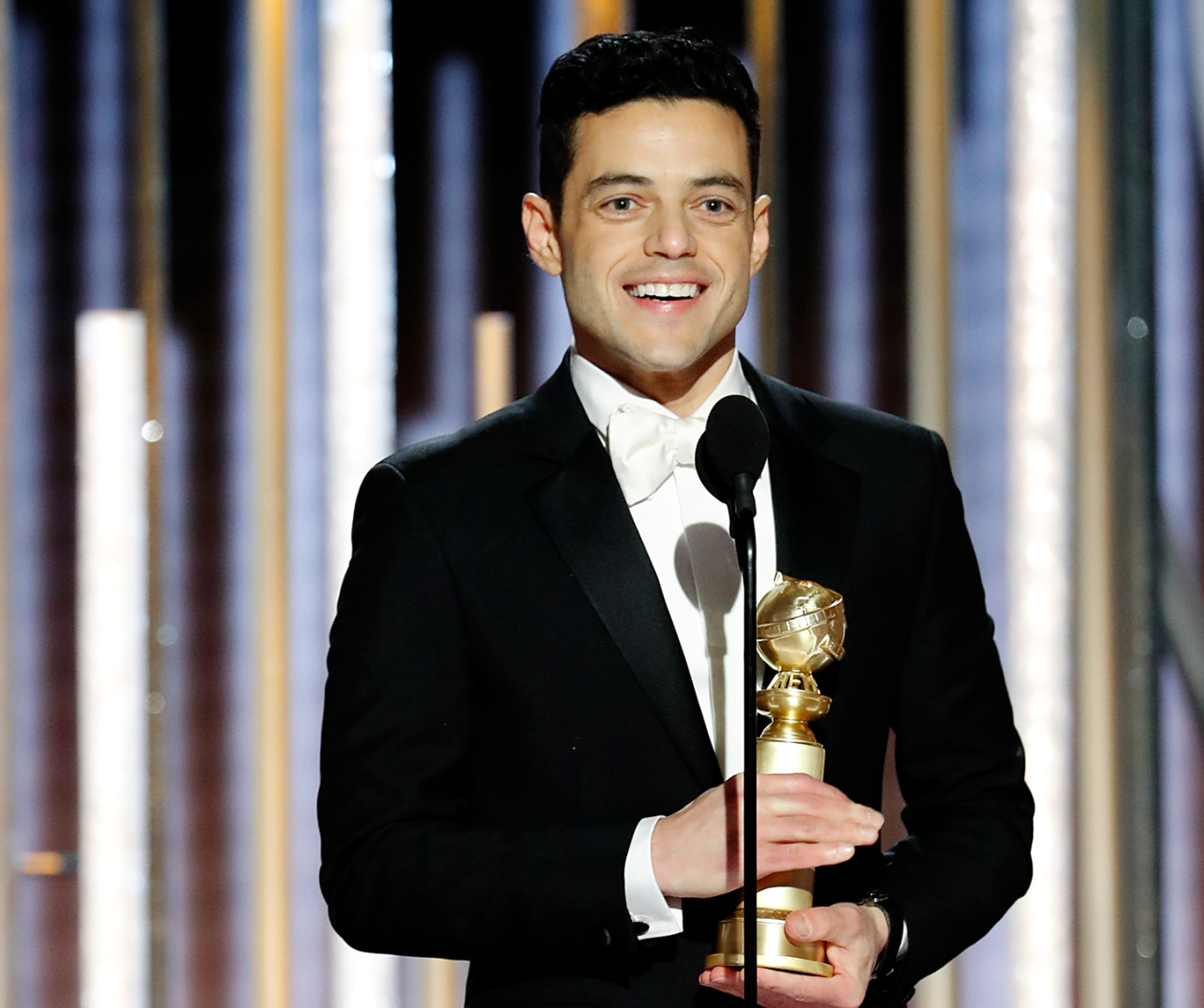 76th ANNUAL GOLDEN GLOBE AWARDS -- Pictured: Rami Malek, winner of Best Actor - Motion Picture, Drama at the 76th Annual Golden Globe Awards held at the Beverly Hilton Hotel on January 6, 2019 -- (Photo by: Paul Drinkwater/NBC)