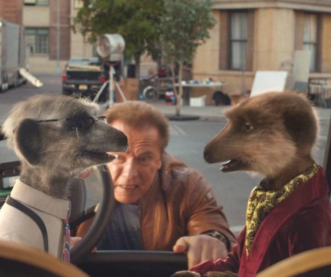 Hollywood a-lister Arnold Schwarzenegger (and Aleksandr Orlov!) star in new advert for comparethemarket.com, celebrating the arrival of Meerkat Movies, 2 for 1 cinema ticket offer. The ad airs for the first time on Friday 3rd April, on ITV1 at 19:45.