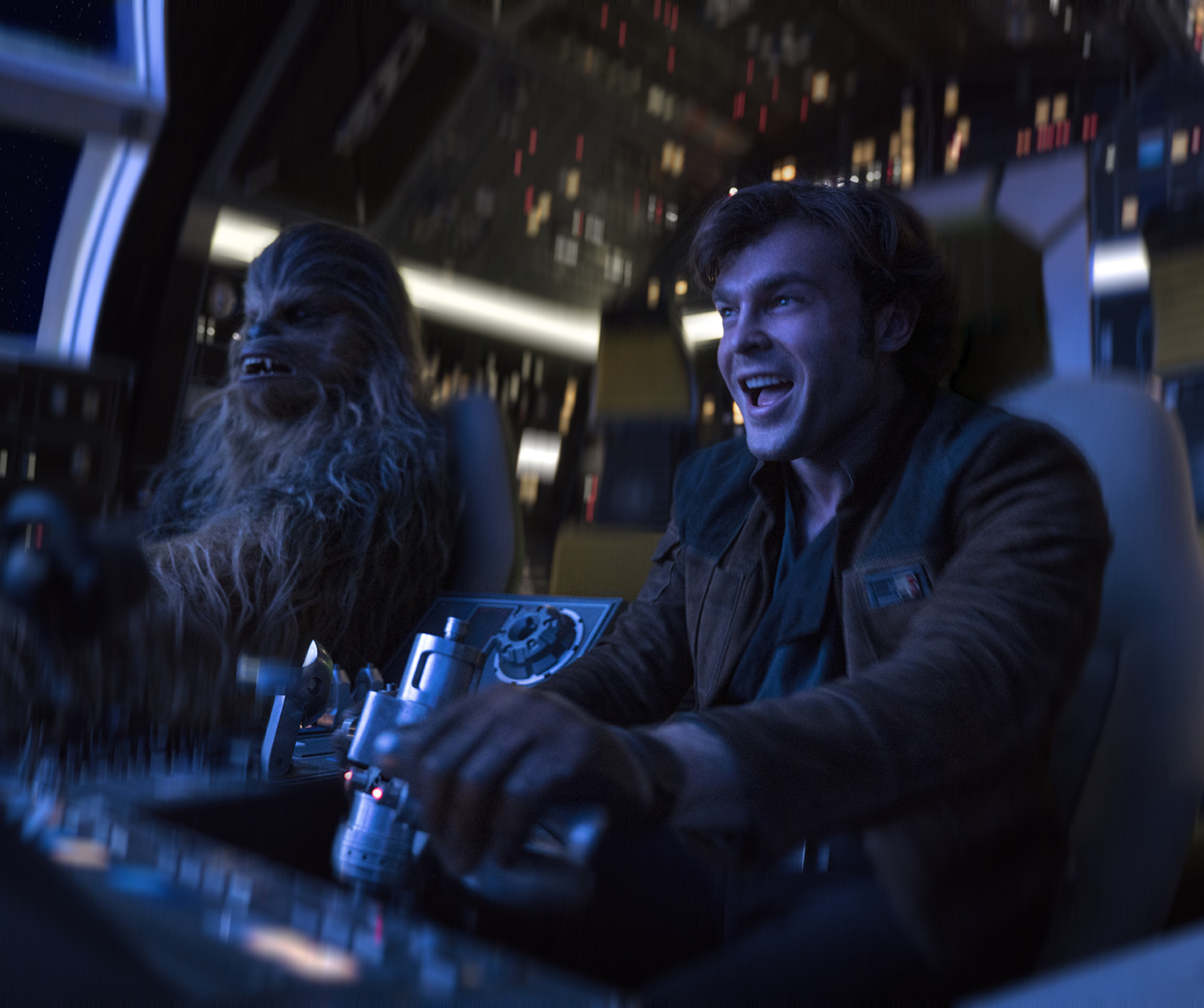 Alden Ehrenreich is Han Solo and Joonas Suotamo is Chewbacca in SOLO: A STAR WARS STORY.